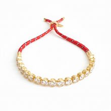 Load image into Gallery viewer, Adjustable Rope Tennis Bracelet -Red
