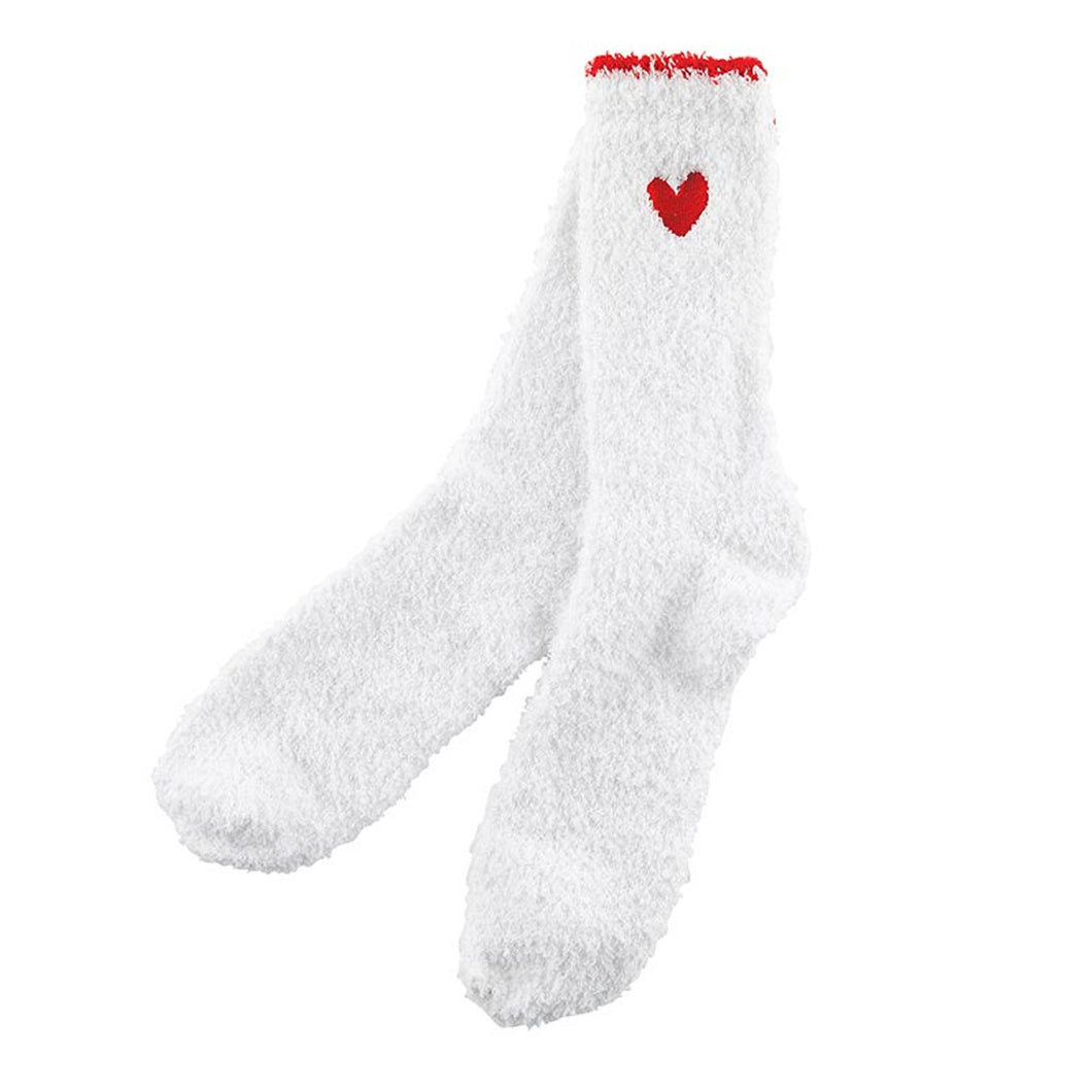 Cozy Socks with Red Heart Ornament