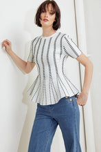 Load image into Gallery viewer, Jacquard Peplum Top

