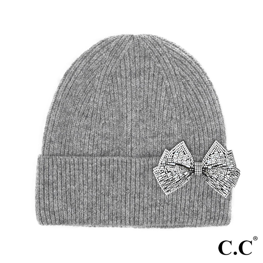 CC Bow Beanie - Grey