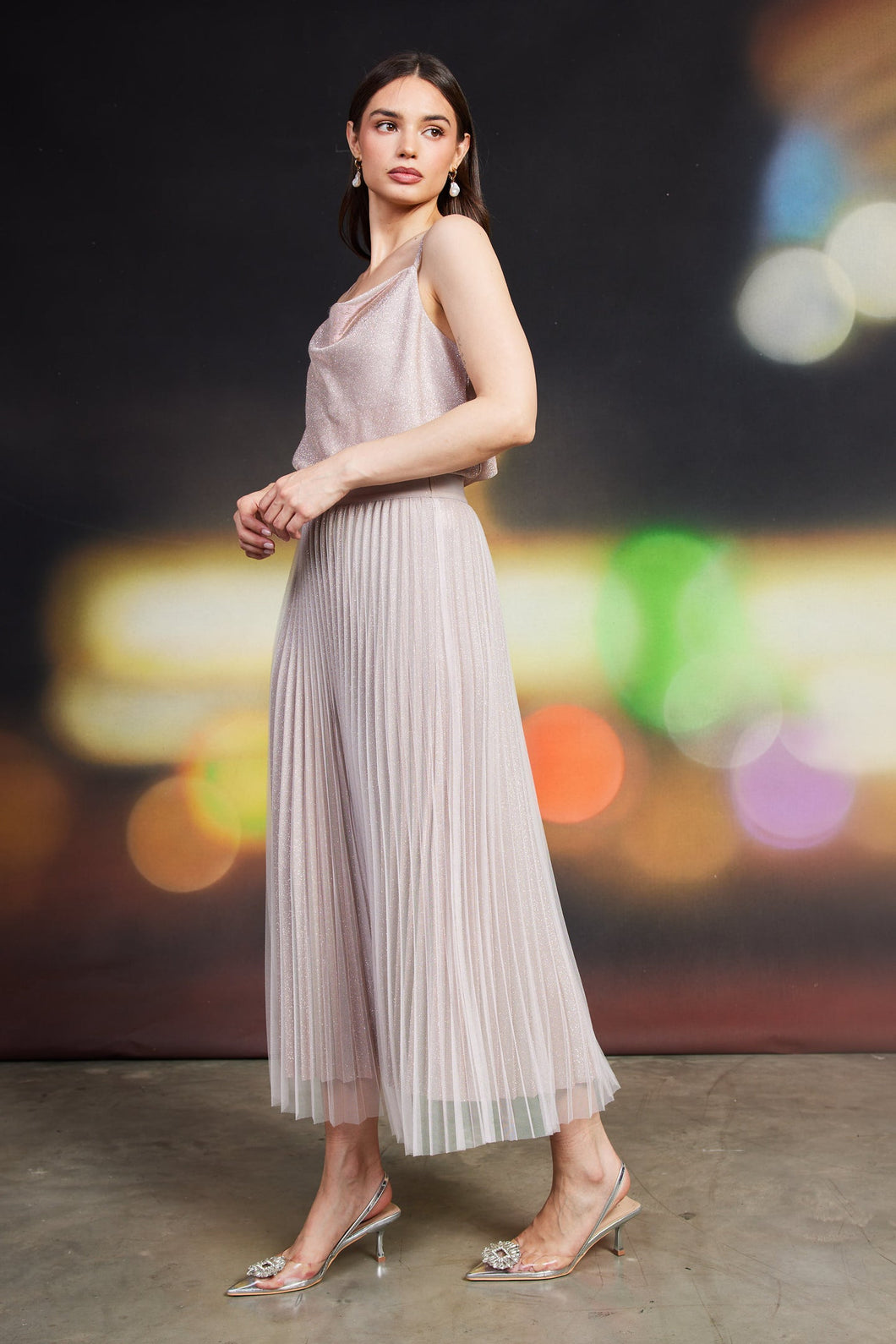 Savannah Shimmer Skirt - Blush