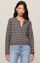 Load image into Gallery viewer, Medina Stripe Cardigan - Charcoal Heather
