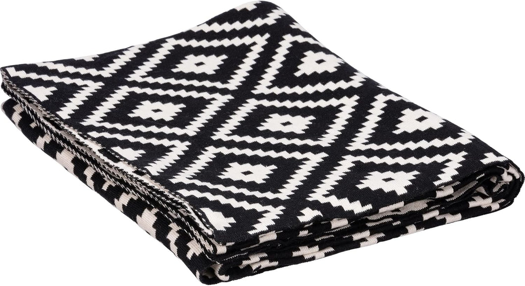 Black & Cream Diamond Throw