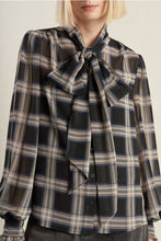 Load image into Gallery viewer, Plaid Bow Blouse

