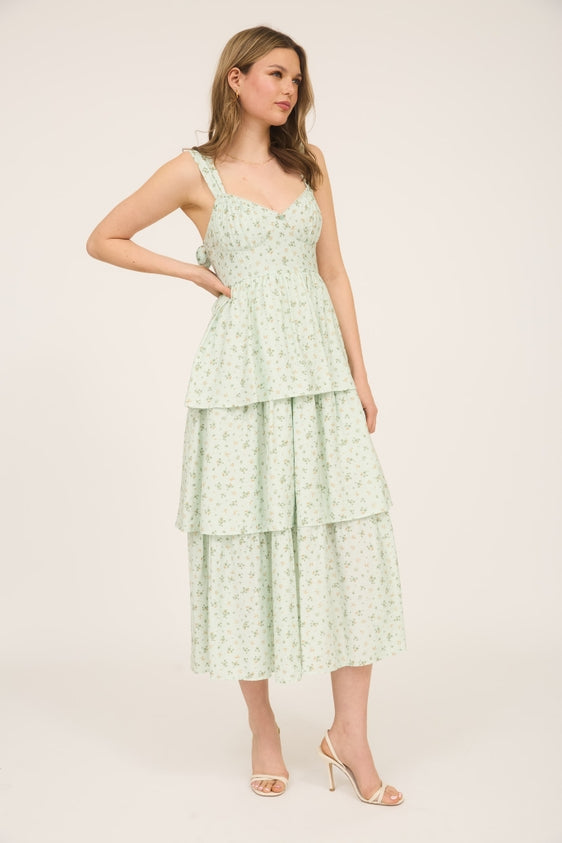 Eloise Floral Tiered Midi Dress