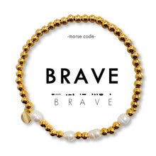 Load image into Gallery viewer, Morse Code Waterproof Beaded Bracelet | BRAVE
