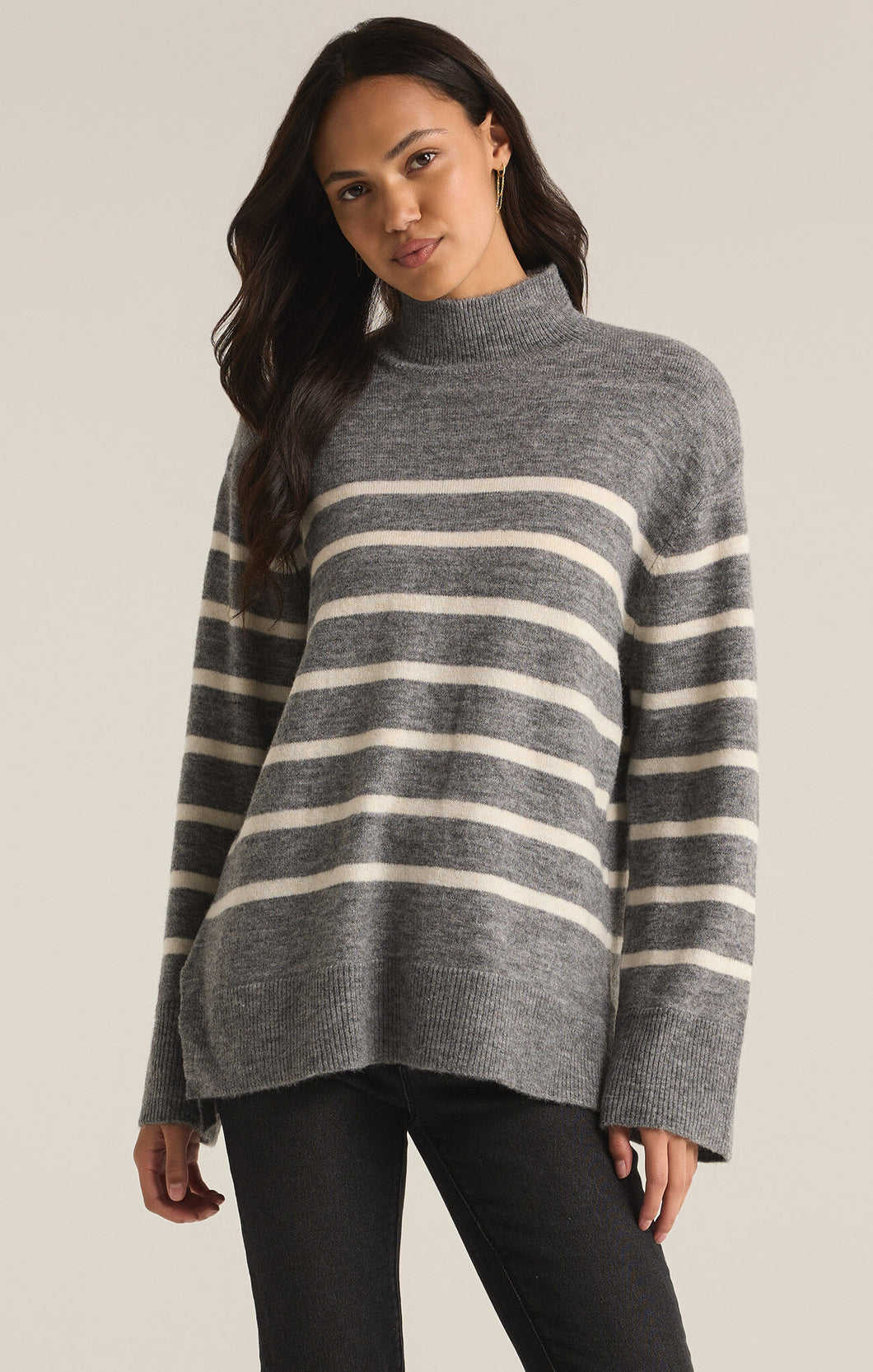 Fin Stripe Sweater Heather Grey