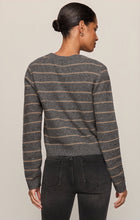 Load image into Gallery viewer, Medina Stripe Cardigan - Charcoal Heather
