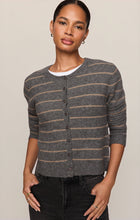 Load image into Gallery viewer, Medina Stripe Cardigan - Charcoal Heather
