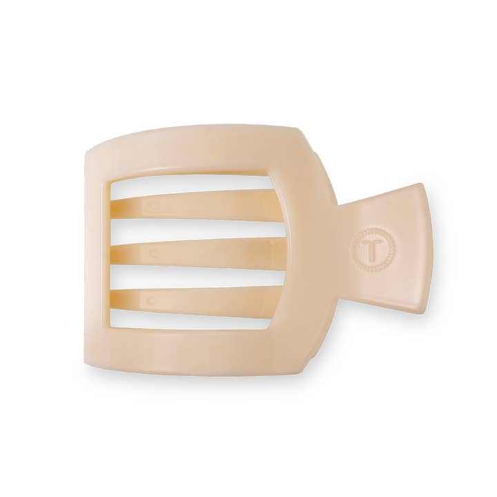 Medium Flat Square Clip - Almond Beige