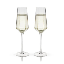 Load image into Gallery viewer, Seneca Diamond-Faceted Crystal Champagne Flutes - Set of 2
