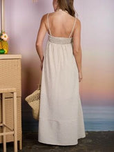 Load image into Gallery viewer, Embroidered Smocked Striped Maxi Dress
