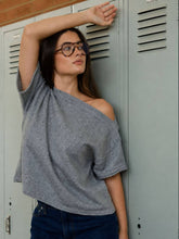 Load image into Gallery viewer, Off-Shoulder Heather Sweater
