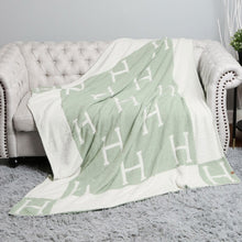 Load image into Gallery viewer, H Cozy Blanket Sage Green
