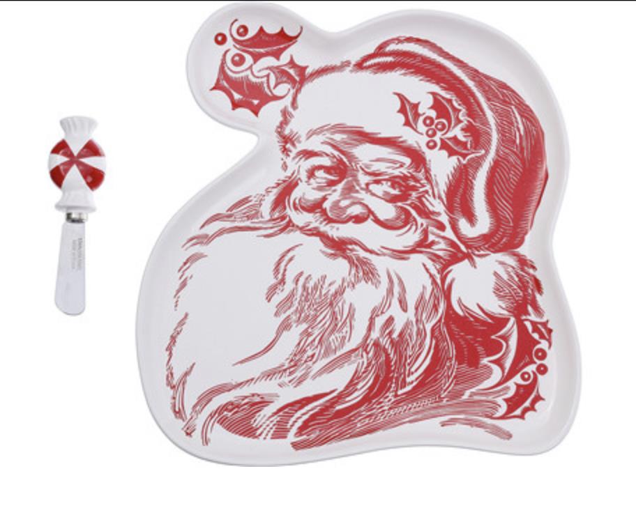 Santa Platter with Spreader