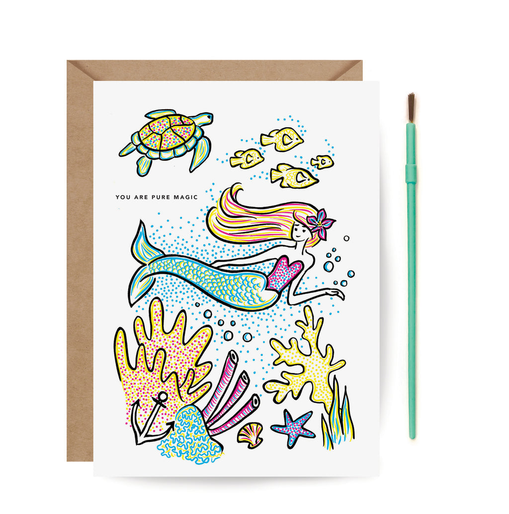 Paint with Water - Mermaid Birthday Card