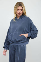 Load image into Gallery viewer, Cropped Kangaroo Pouch Sweatshirt - Navy
