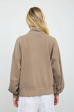Load image into Gallery viewer, Henley Mock Neck Knit Top - Brown

