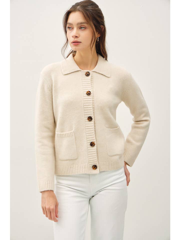 The Olivia Collared Button Up Cardigan