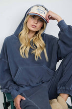 Load image into Gallery viewer, Cropped Kangaroo Pouch Sweatshirt - Navy
