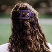 Load image into Gallery viewer, Small Square Flat Hair Clip - Burgundy Bliss
