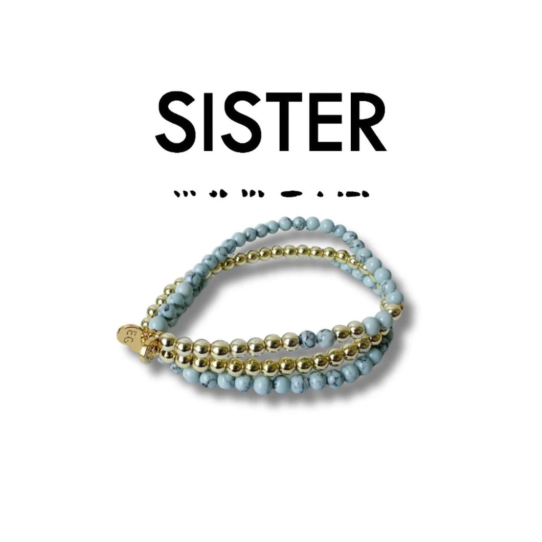 Morse Code Bracelet Set | Sister