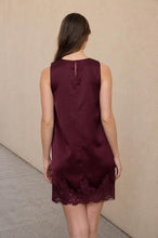 Load image into Gallery viewer, Satin Lace Trim Mini Dress
