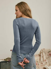 Load image into Gallery viewer, Button Front Top - Slate Blue
