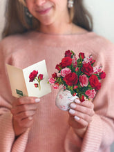 Load image into Gallery viewer, Mini Blooming Roses Bouquet Pop-Up Card
