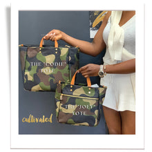 Load image into Gallery viewer, "Joey" Leopard Nylon Tote with Leather Accents
