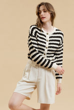 Load image into Gallery viewer, Stripe Crew Neck Knit Cardigan
