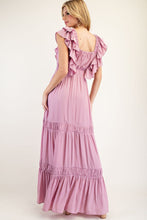 Load image into Gallery viewer, The Kallie Ruffle Maxi  Dress
