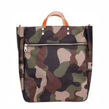 Load image into Gallery viewer, &quot;Parker&quot; Camo Nylon Tote with Leather Accents
