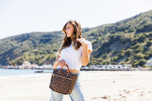 Load image into Gallery viewer, &quot;Joey&quot; Leopard Nylon Tote with Leather Accents
