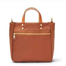 Load image into Gallery viewer, &quot;Joey&quot; Cognac Nylon Tote with Leather Accents
