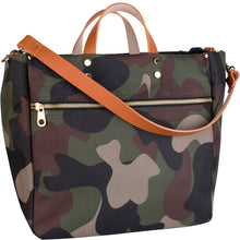 Load image into Gallery viewer, &quot;Codie&quot; Camo Nylon Tote with Leather Accents
